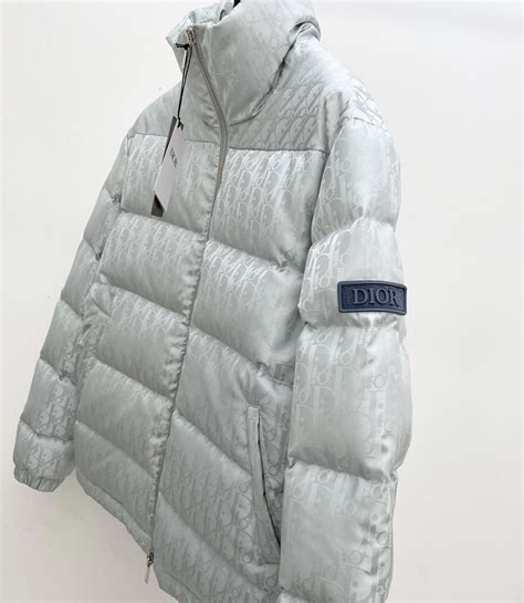 dior oblique printed down puffer jacket|Dior oblique jacket grey.